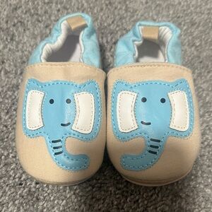 Adorable Elephant Print Kids Shoes - Blue and Tan